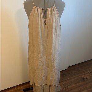 Mlle Gabrielle Beige Maxi Dress